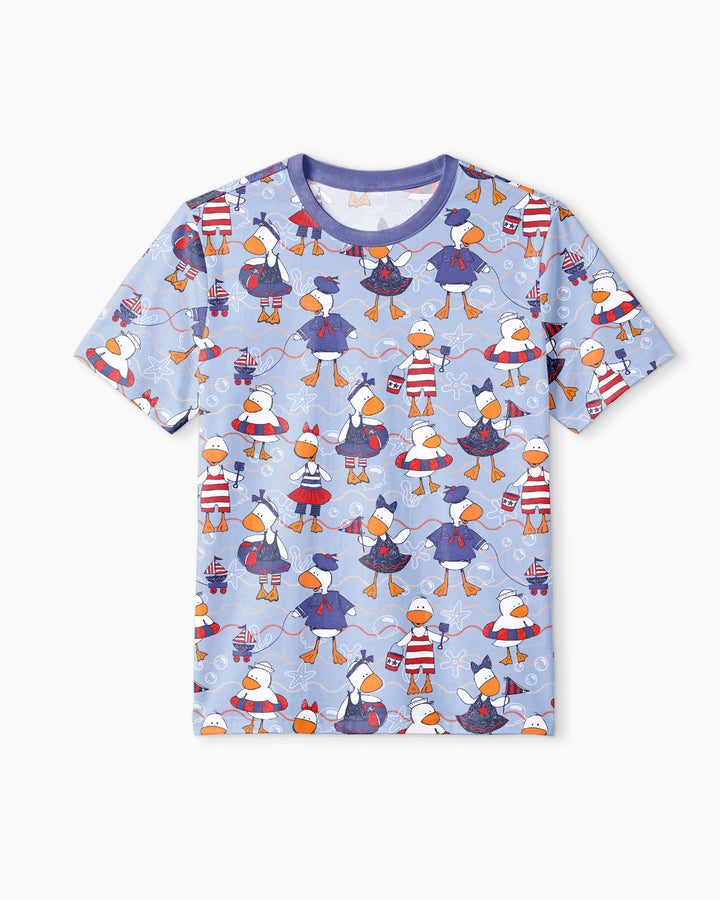 Freedom Floaties Family Matching Bamboo Men Short Sleeve Short Pajama Set