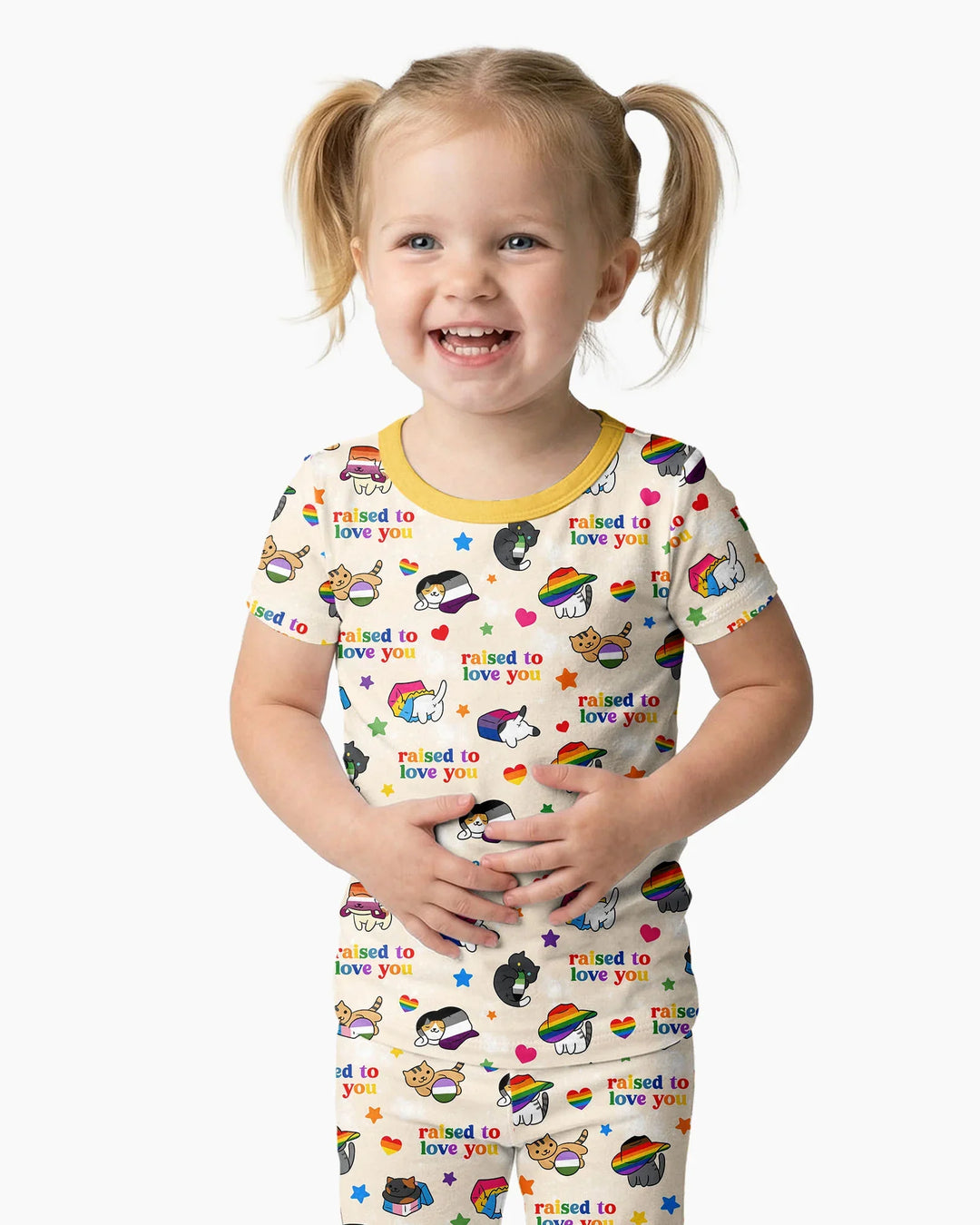 Rainbow Paws Family Matching Bamboo Two Piece Short Sleeve Pajama Set