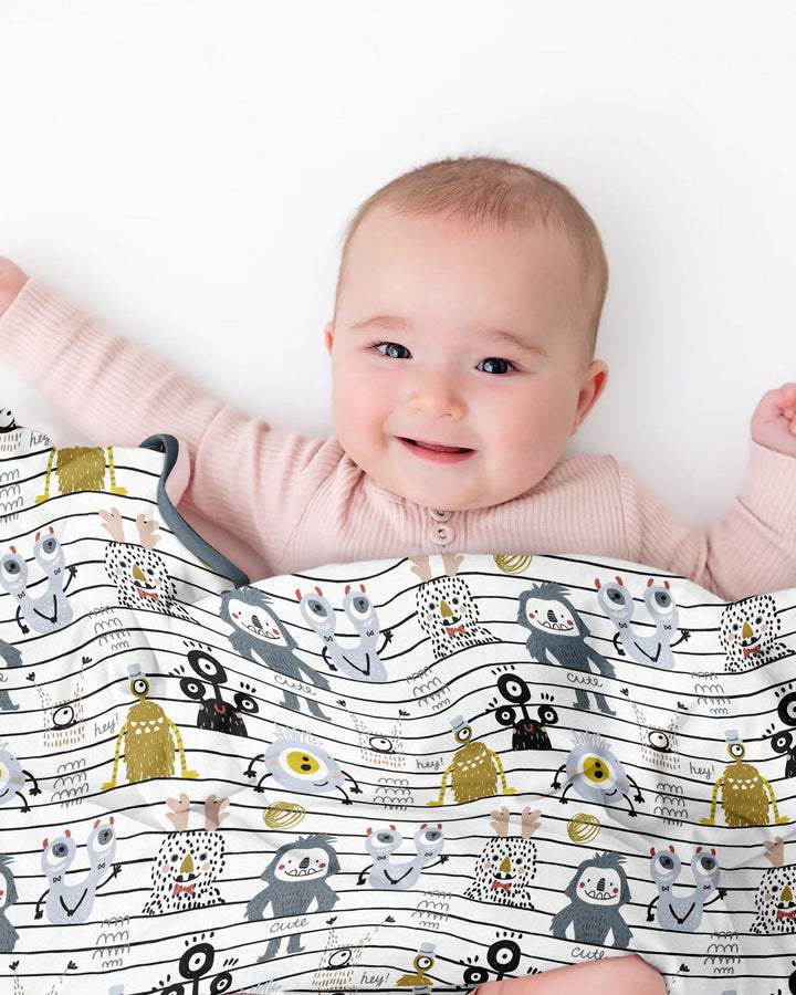 Playful Monster Friends Bamboo Blanket