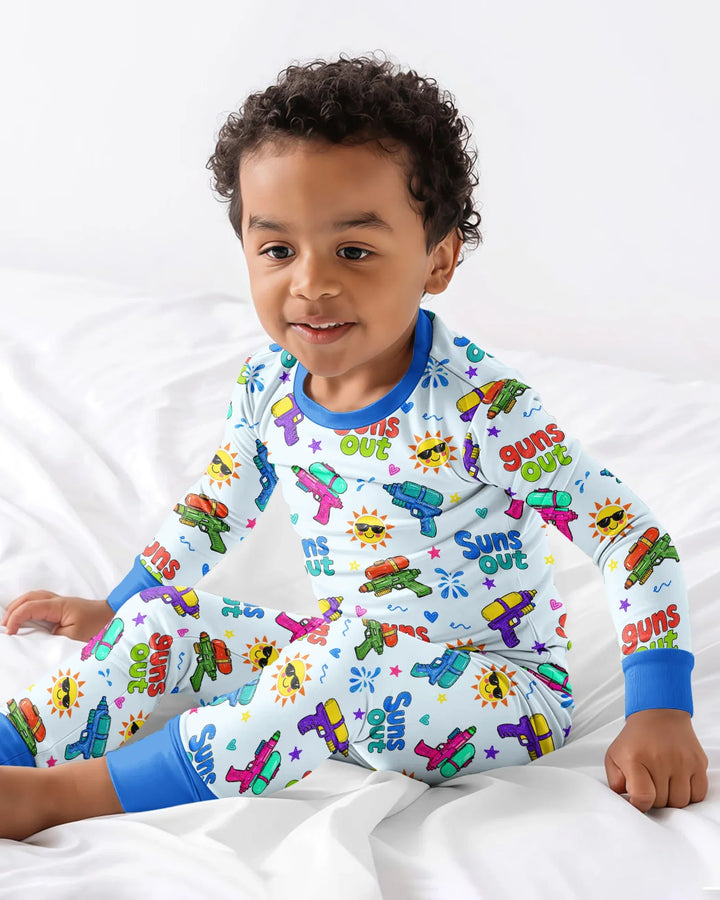 Sun Out Guns Out Bamboo Two Piece Long Sleeve Pajama Set
