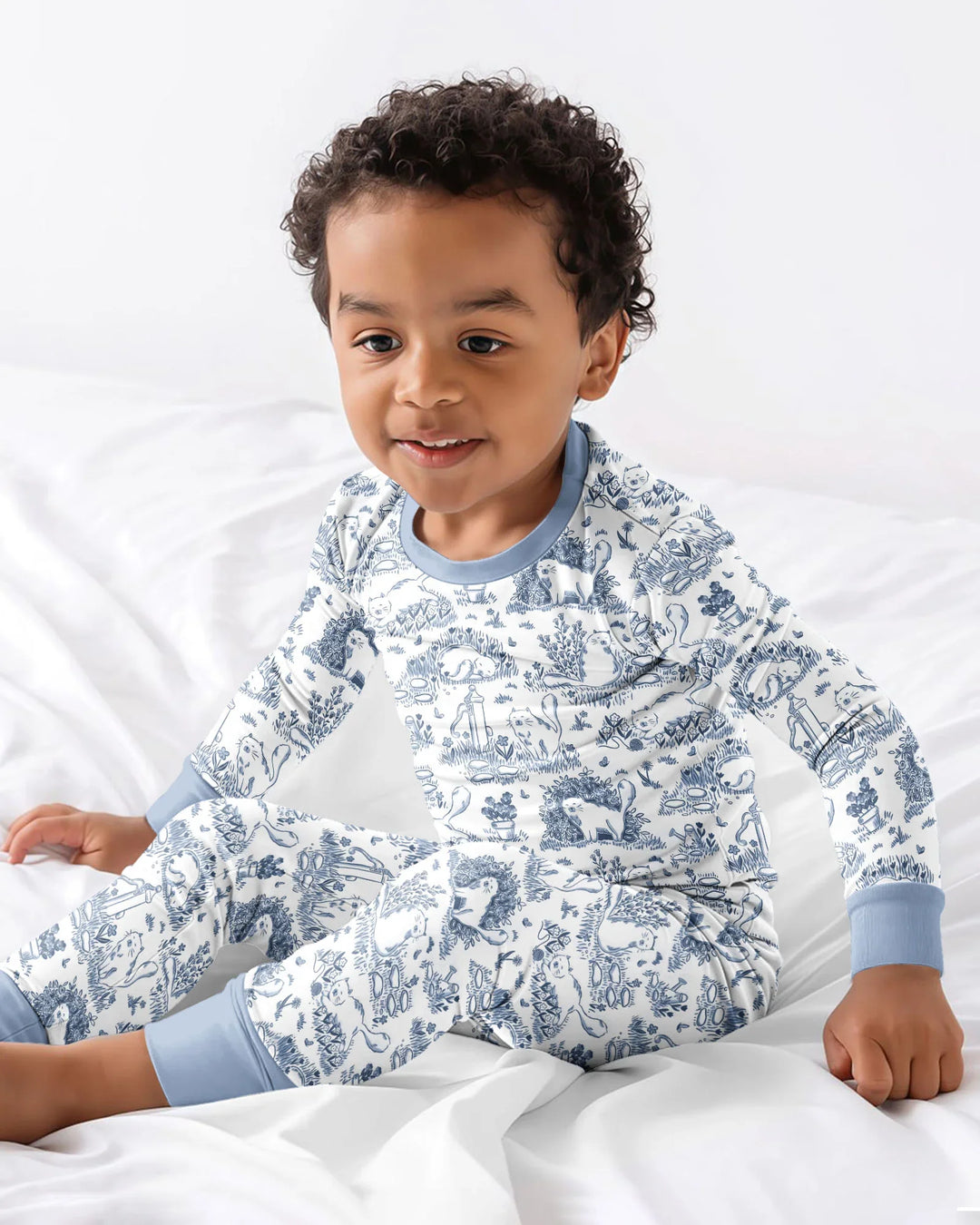 Conjunto de pijama de dos piezas de bambú de manga larga