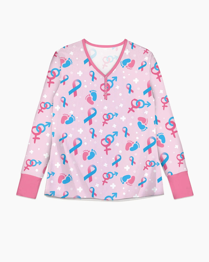 Infertility Awareness Blue and Pink Bamboo Women Pajama Set