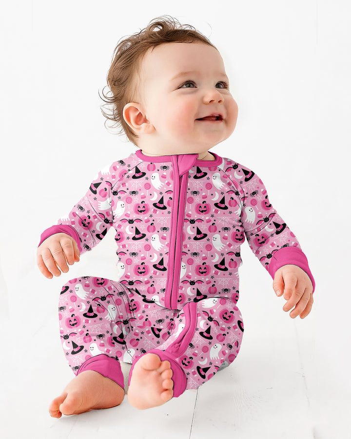 Cute Pink Halloween Ghost Pumpkin Witch Bamboo Convertible Zippy
