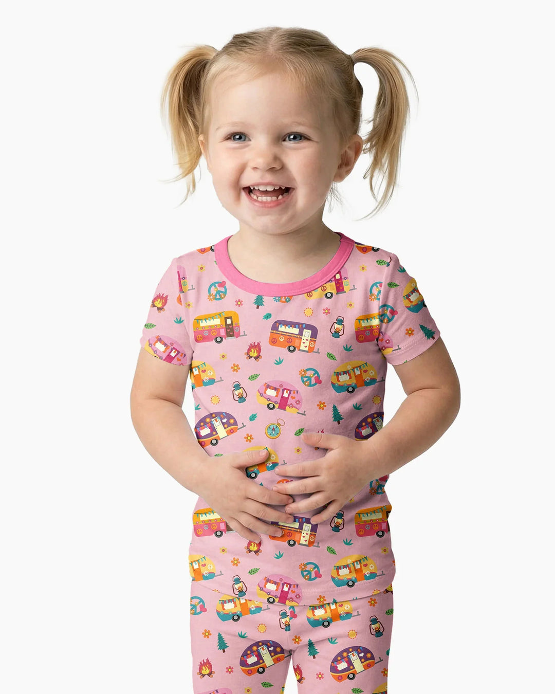 Zweiteiliges, kurzärmliges Pyjama-Set mit Marienkäfern