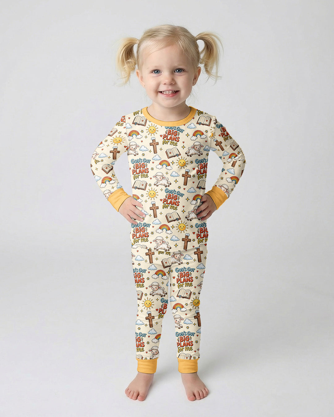Zweiteiliges Langarm-Pyjama-Set mit Sommerfrüchten