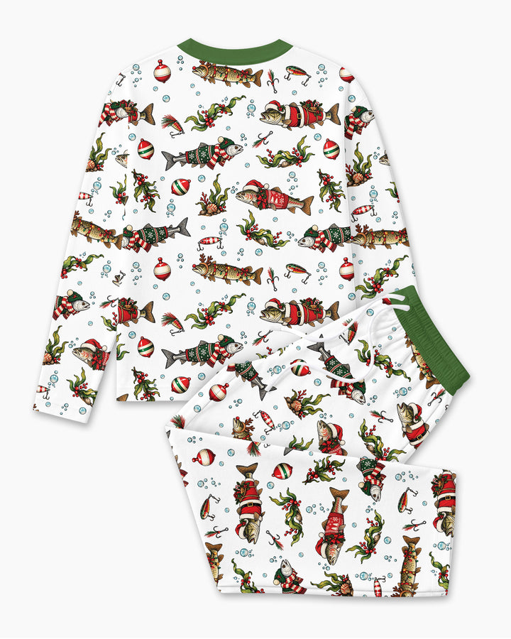Christmas Trout Fishing Bamboo Men's Pajama Set