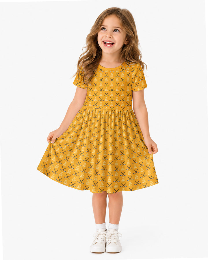 Eat Sleep Hockey Bamboo Twirl Dress