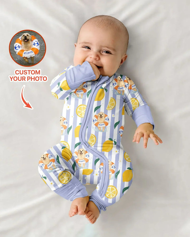 Gerippte Babykleidung mit individuellem Foto - Weich &amp; Skizzenhaft