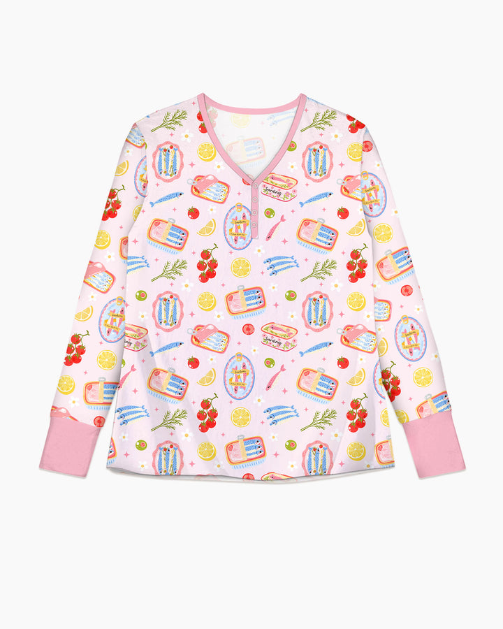 Plantilla de conjunto de pijama de mujer de bambú