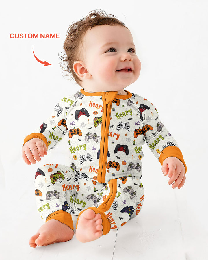 Custom Name Halloween Gaming Controllers Bamboo Convertible Zippy