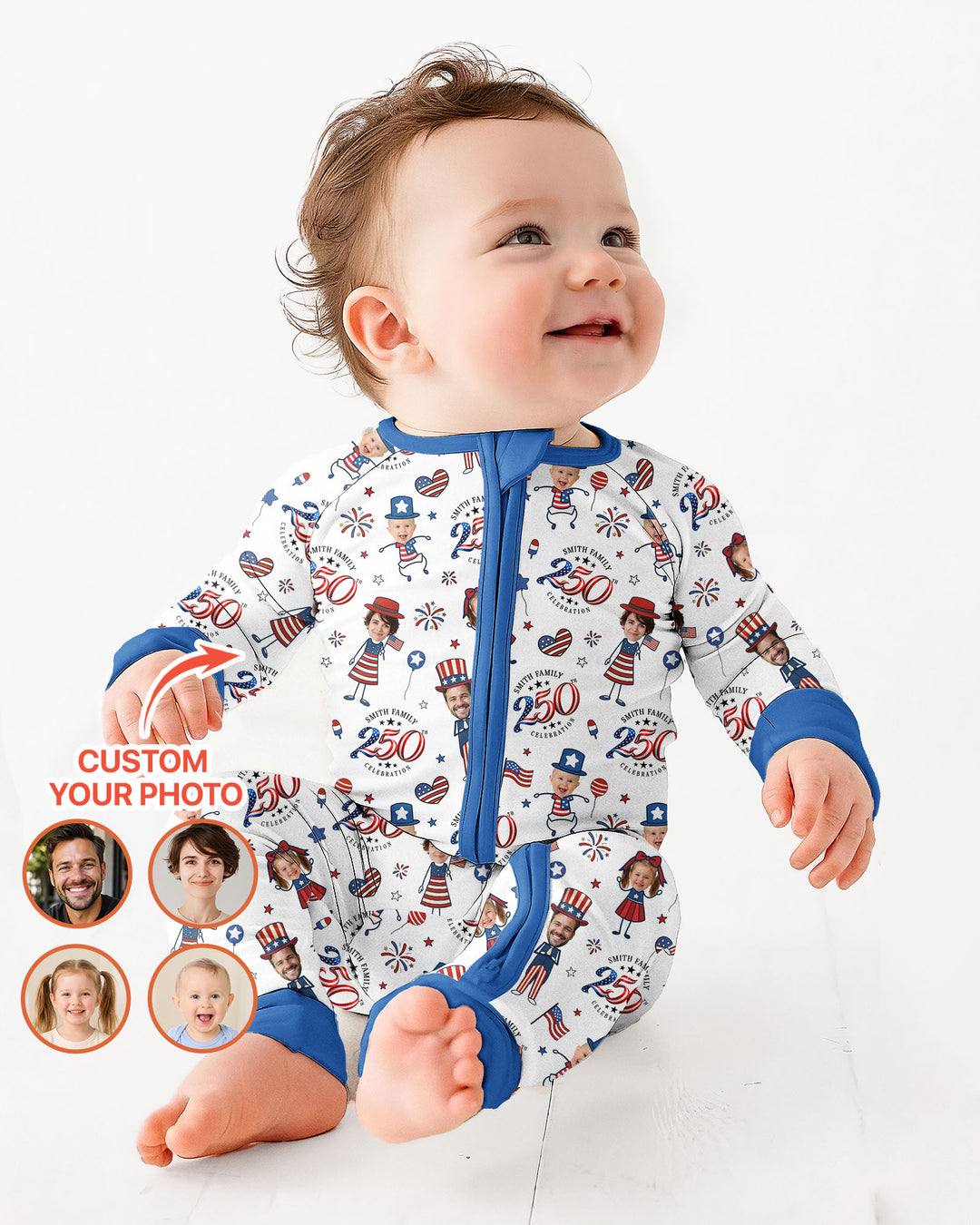 Custom Photo Smith Family Celebration Bamboo Convertible Zippy