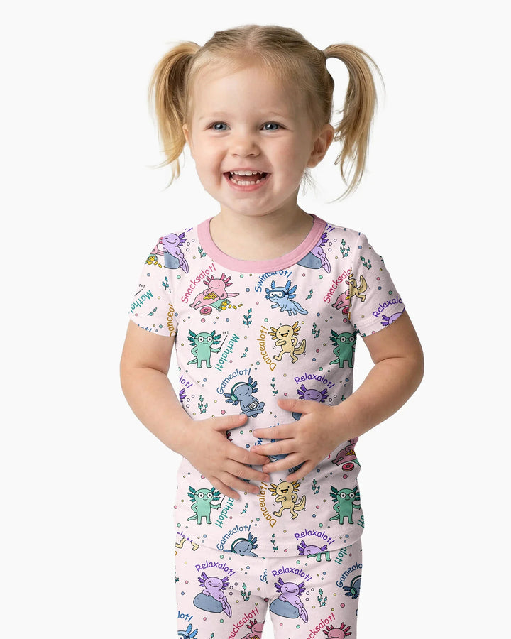A Lotta Axolotls Bamboo Two Piece Short Sleeve Pajama Set