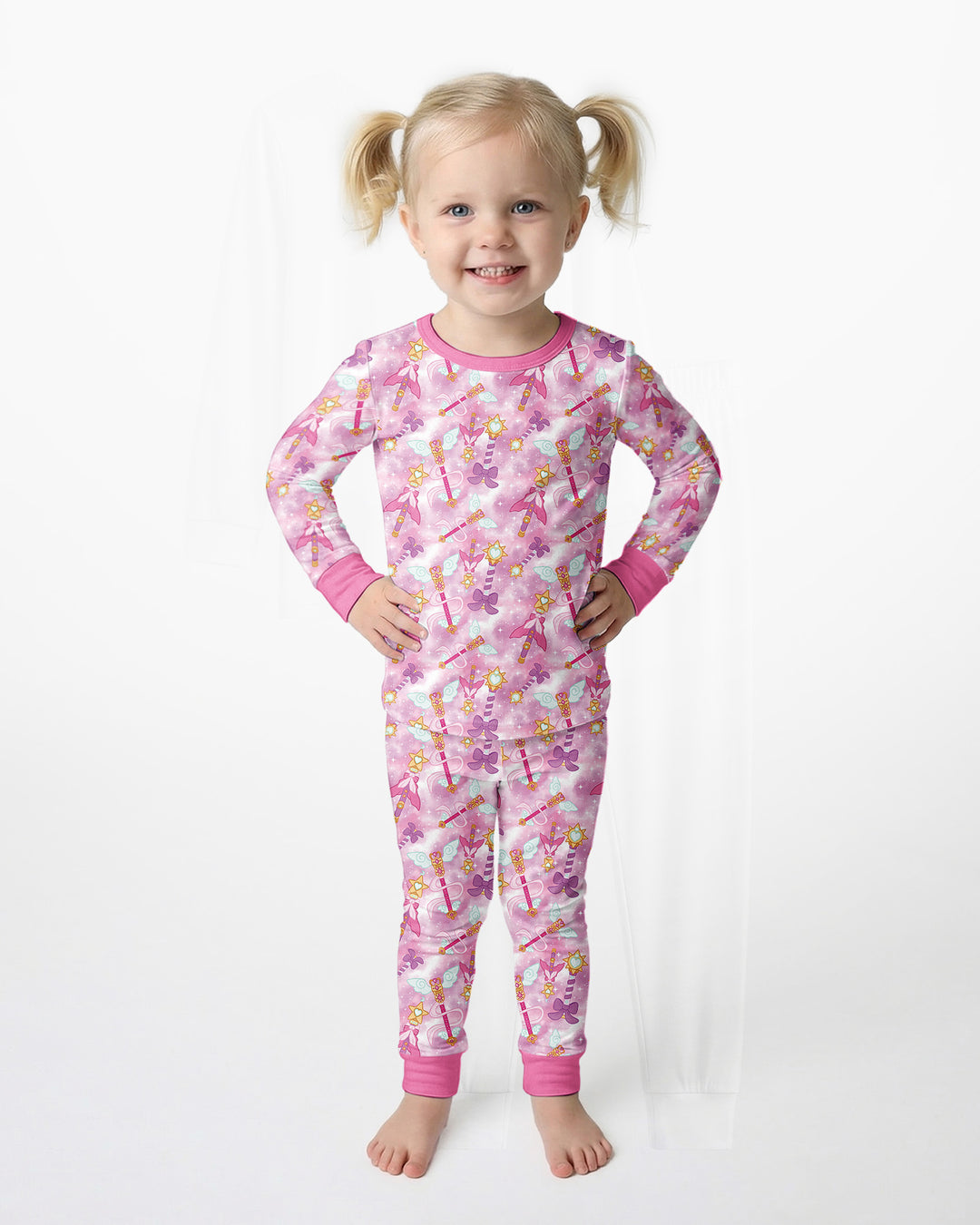 Zweiteiliges Langarm-Pyjama-Set mit Sommerfrüchten