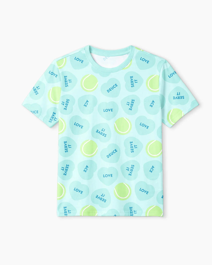 Tennis with Love Bamboo Men Short Sleeve Short Pajama Set