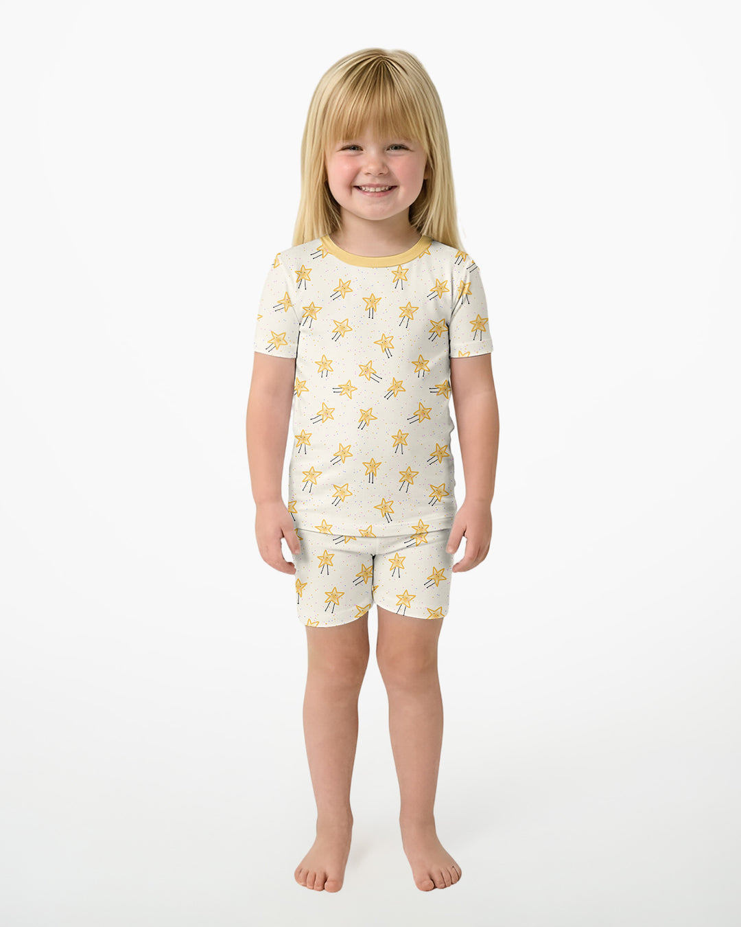Happy Little Stars Family Matching Bamboo Two Piece Short Sleeve Shorts Pajama Set
