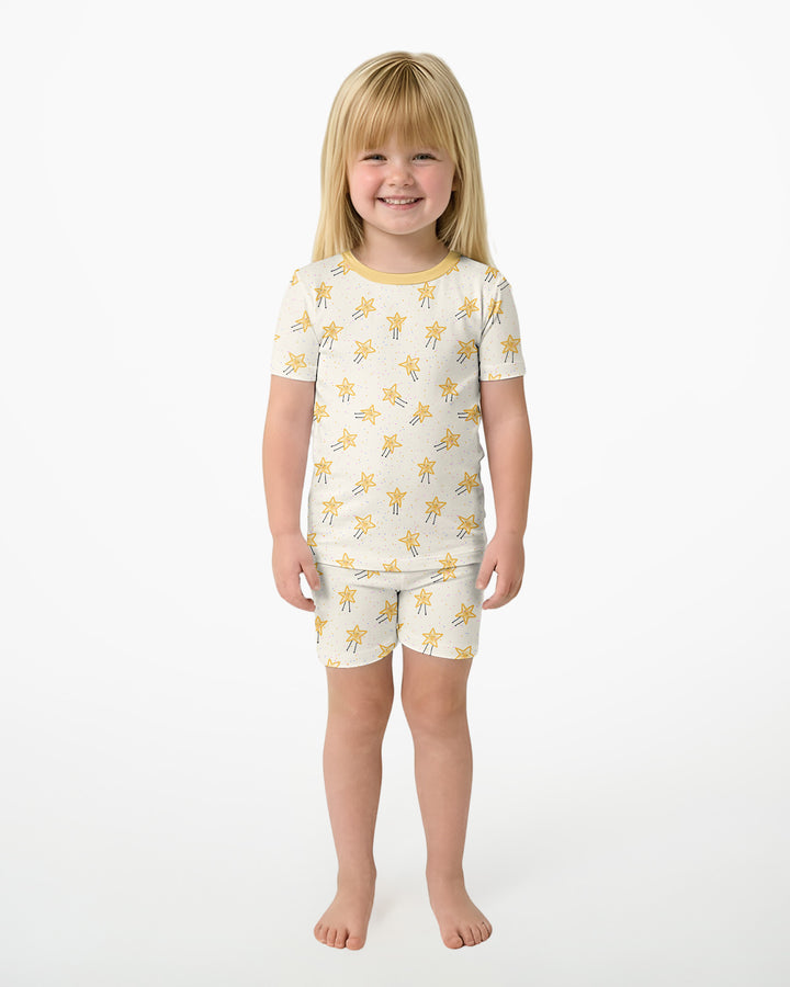 Happy Little Stars Family Matching Bamboo Two Piece Short Sleeve Shorts Pajama Set