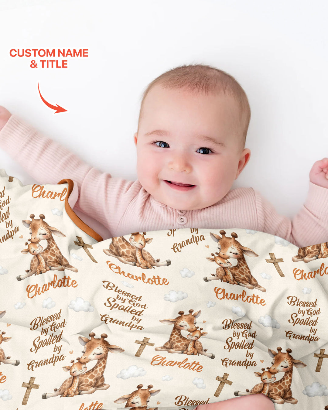 Custom Name Blessed By God Spoiled By Grandma Bamboo Blanket