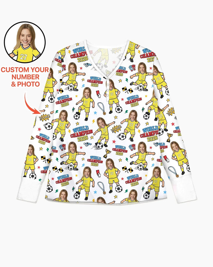 Custom Photo World Champion 2026 Family Matching Bamboo Women Pajama Set