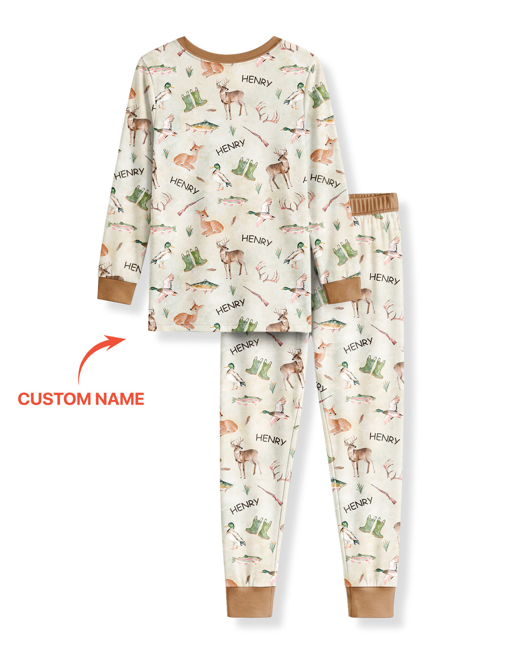 Is It Too Soon To Go Hunting Custom Name Bamboo Two Piece Long Sleeve Pajama Set