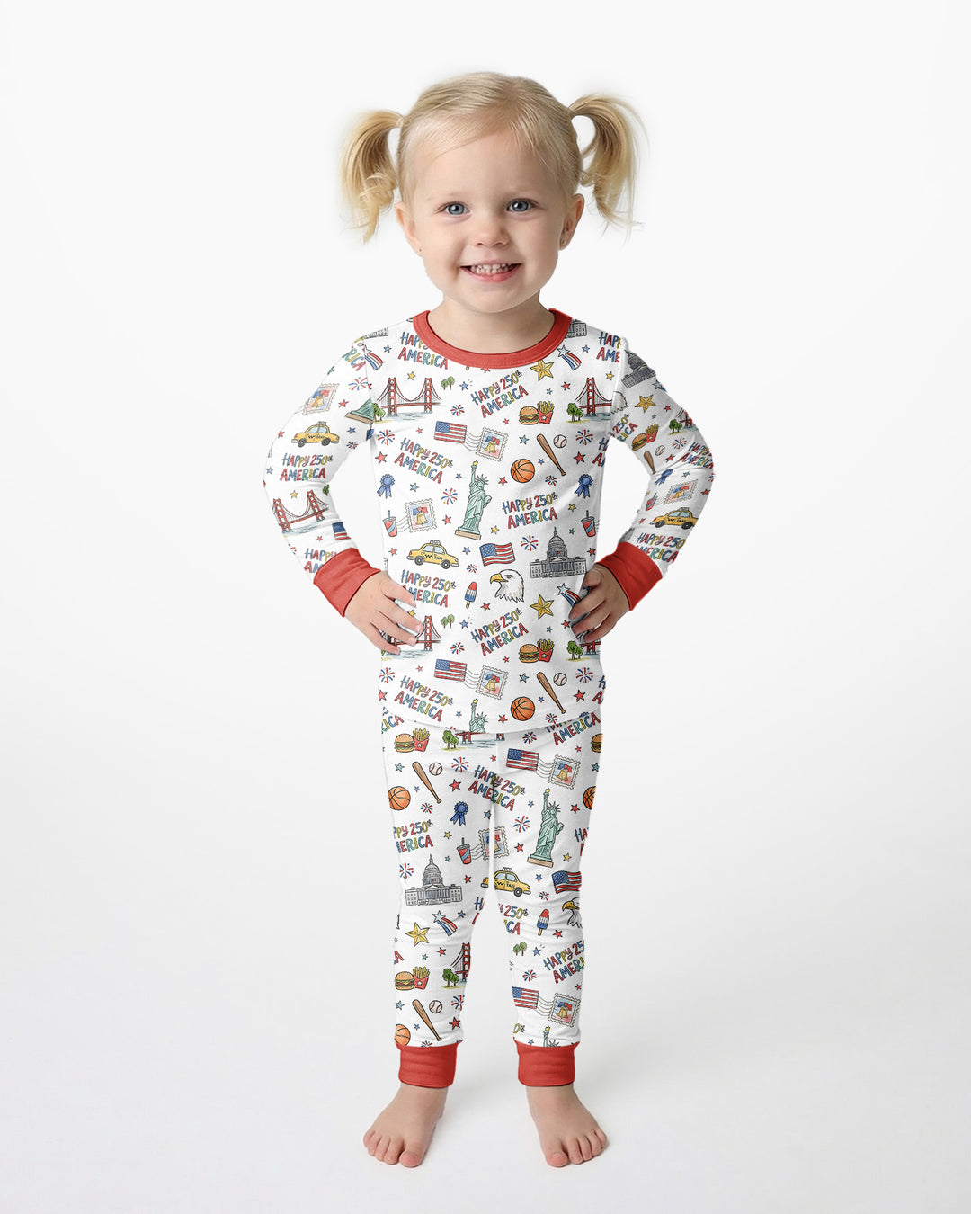 Zweiteiliges Langarm-Pyjama-Set mit Sommerfrüchten