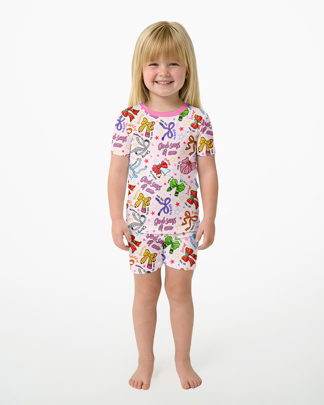 Schlafanzug-Set zweiteilig, kurze Ärmel, kurze Hose, Bambus
