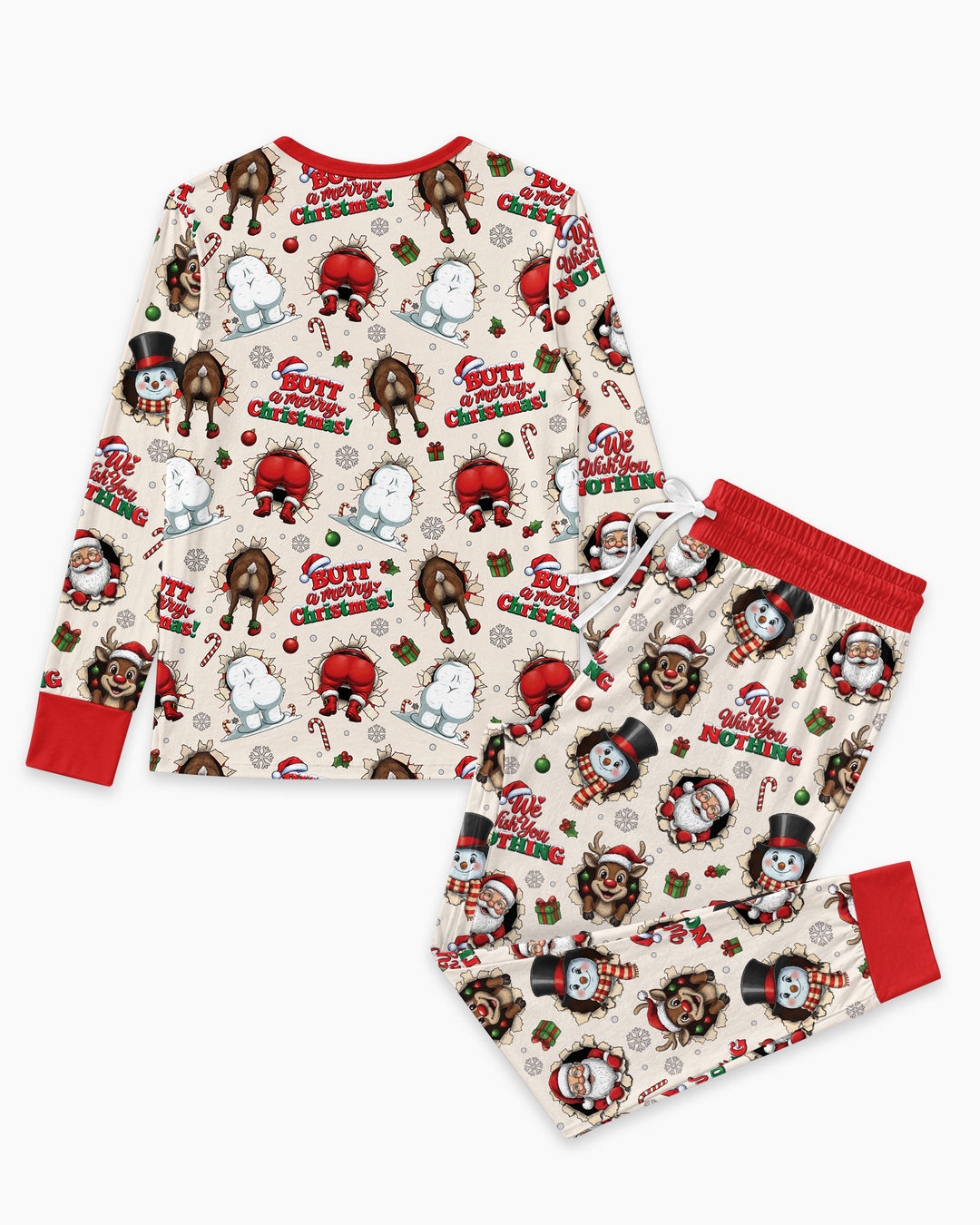 Funny Butt Christmas Squad Bamboo Women Pajama Set