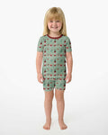 Santa In The Snow Bamboo Two Piece Short Sleeve Shorts Pajama Set