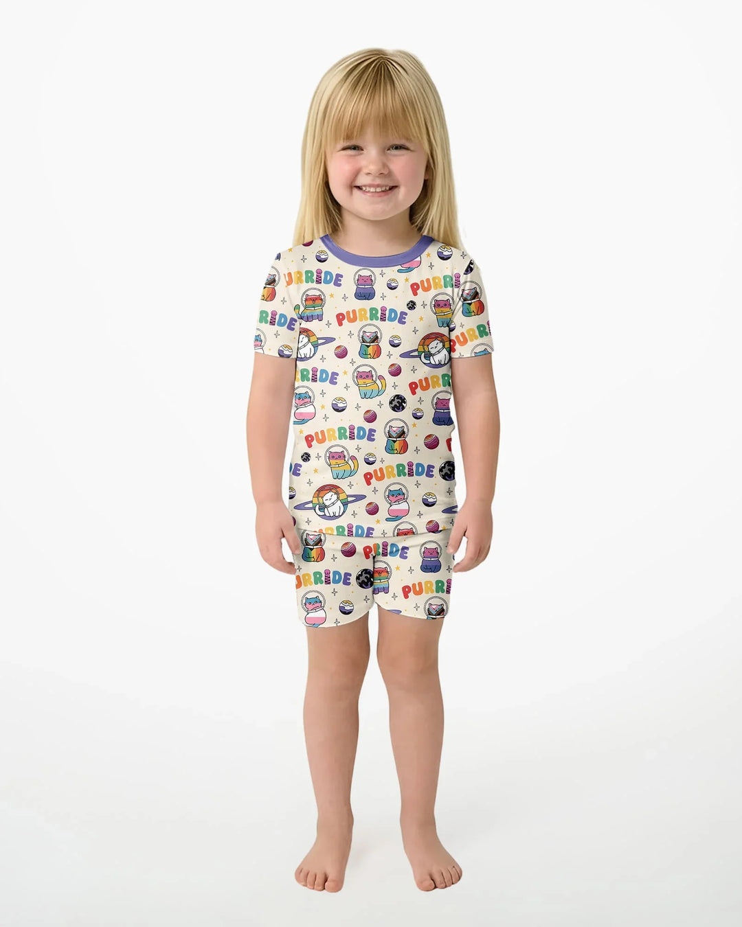 Schlafanzug-Set zweiteilig, kurze Ärmel, kurze Hose, Bambus