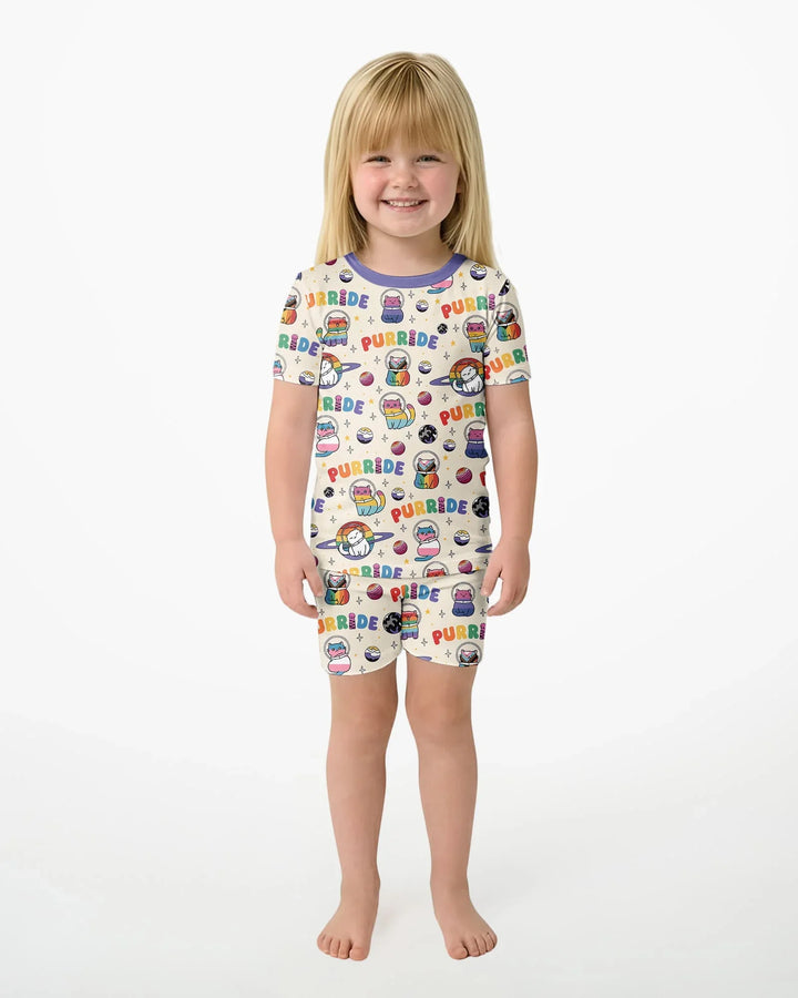 Schlafanzug-Set zweiteilig, kurze Ärmel, kurze Hose, Bambus
