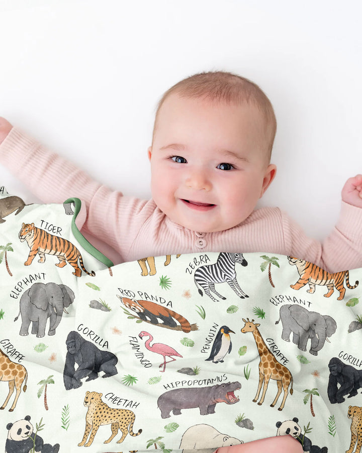 Safari Animals Bamboo Blanket