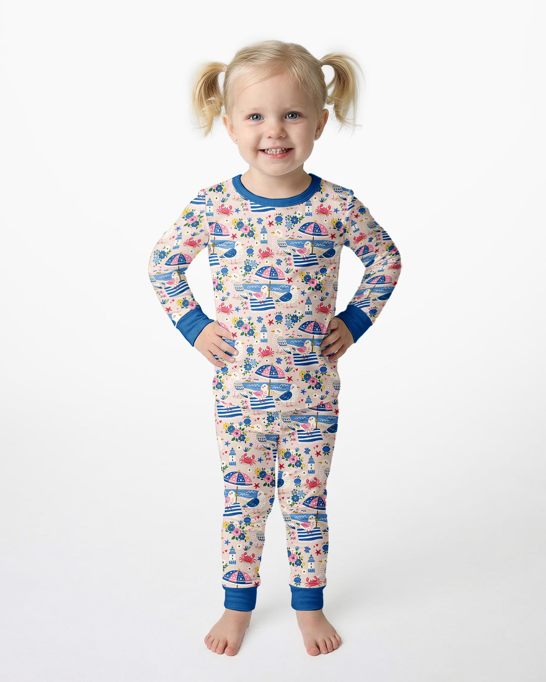 A Day At The Shore Bamboo Two Piece Long Sleeve Pajama Set