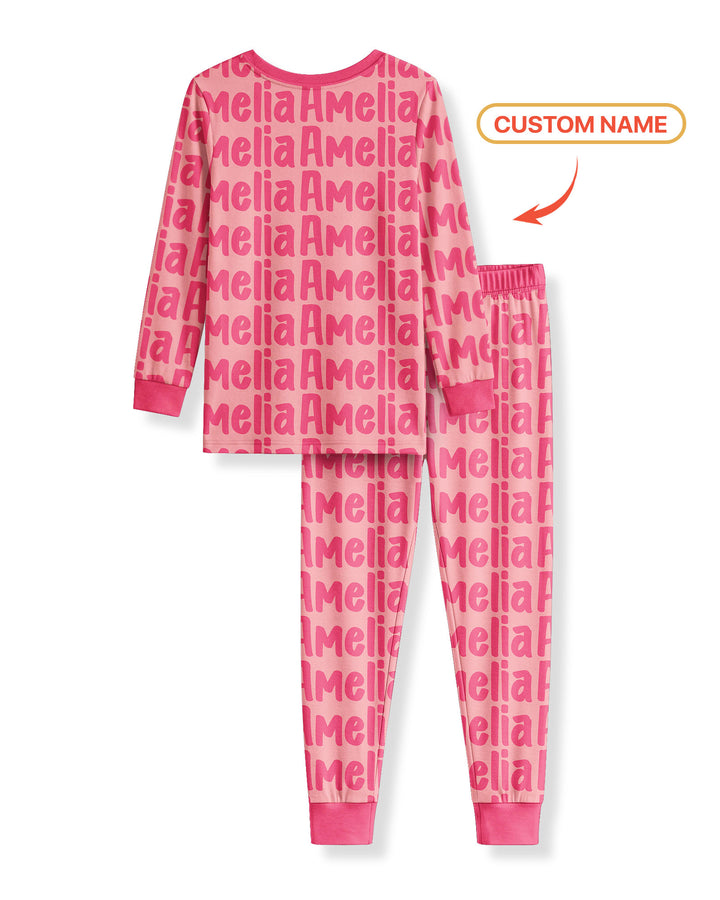 Little Letters Bamboo Two Piece Long Sleeve Pajama Set Bamboo Two Piece Long Sleeve Pajama Set