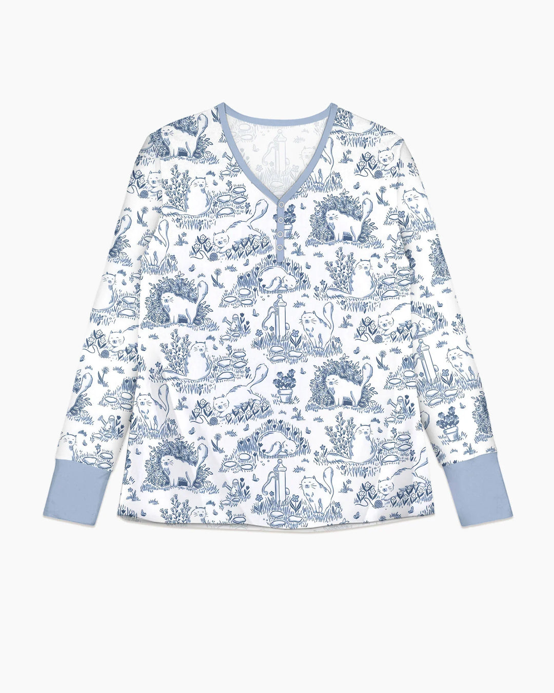 Toile Cats Bamboo Women Pajama Set