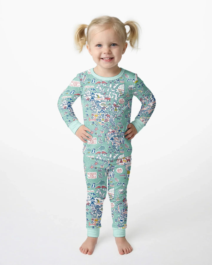 Hello World Wonders Bamboo Two Piece Long Sleeve Pajama Set