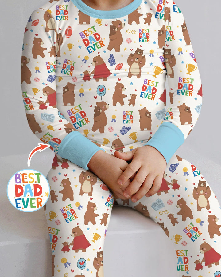 Best Daddy Bear Ever Family Matching Bamboo Two Piece Long Sleeve Pajama Set