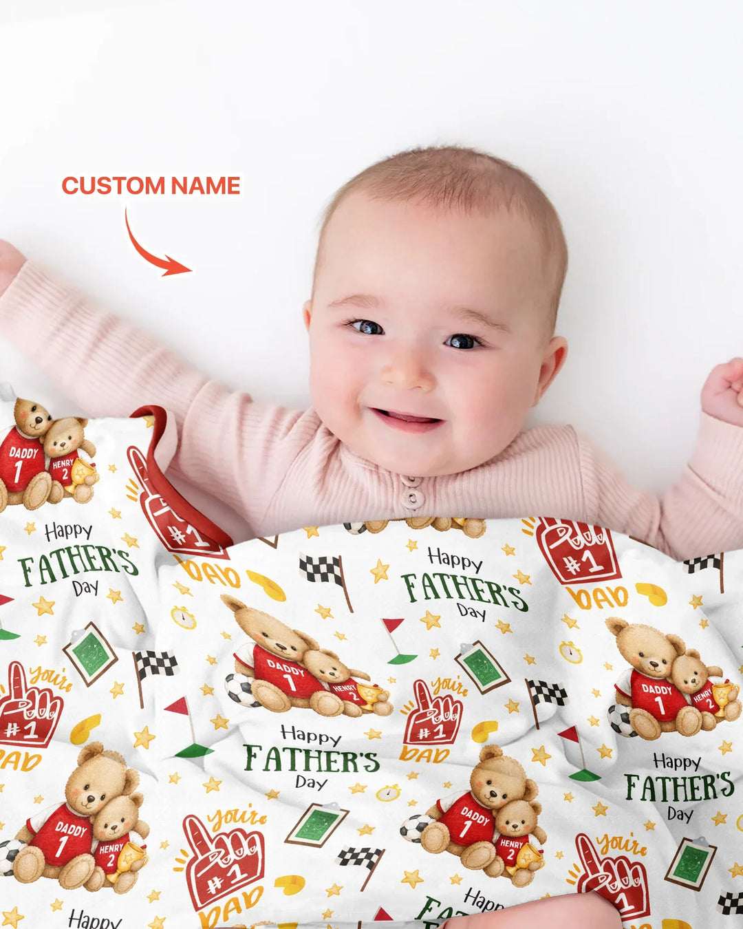 You're #1 Dad Daddy & Me Matching Bamboo Blanket