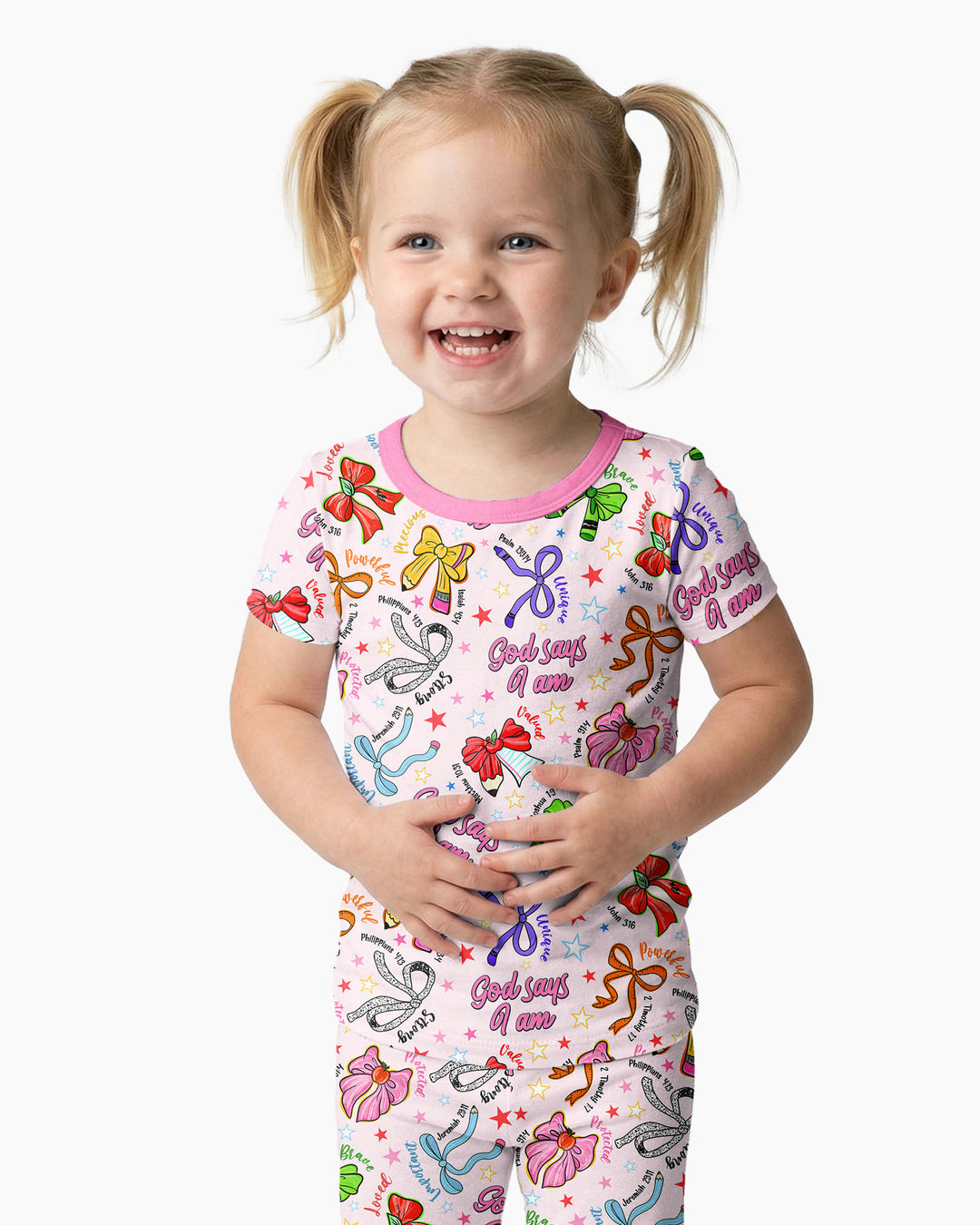Zweiteiliges, kurzärmliges Pyjama-Set mit Marienkäfern
