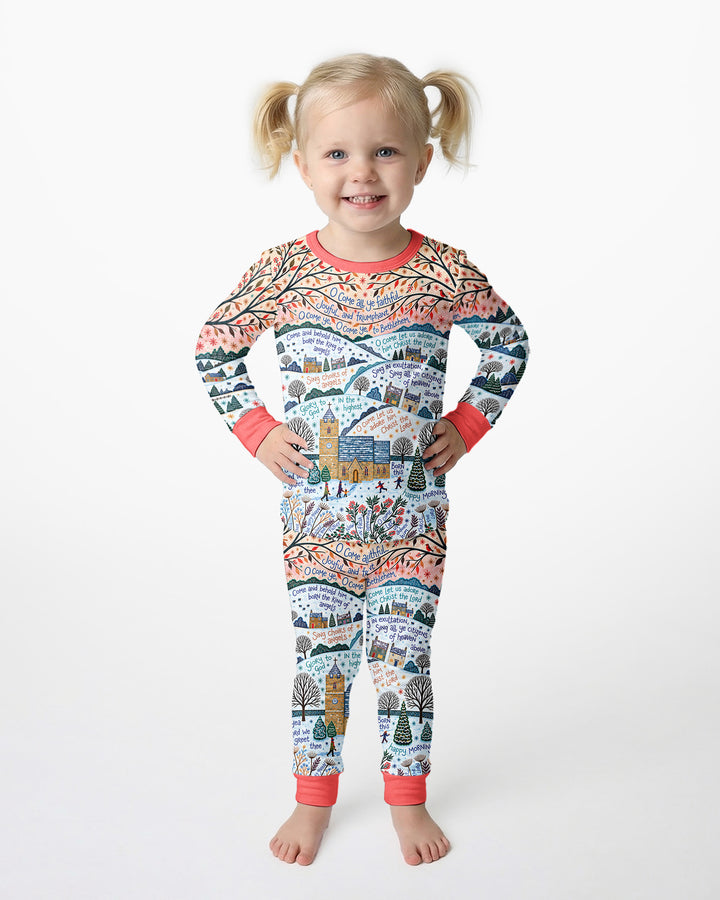 Oh Come Let Us Adore Him Bamboo Two Piece Long Sleeve Pajama Set