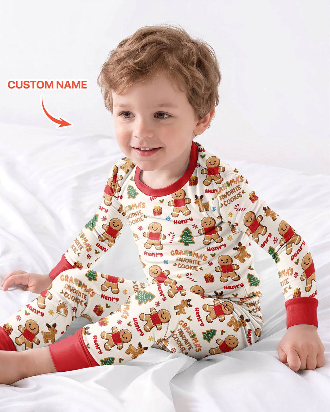 Personalized Grandma's Favorite Cookie Bamboo Two Piece Long Sleeve Pajama Set