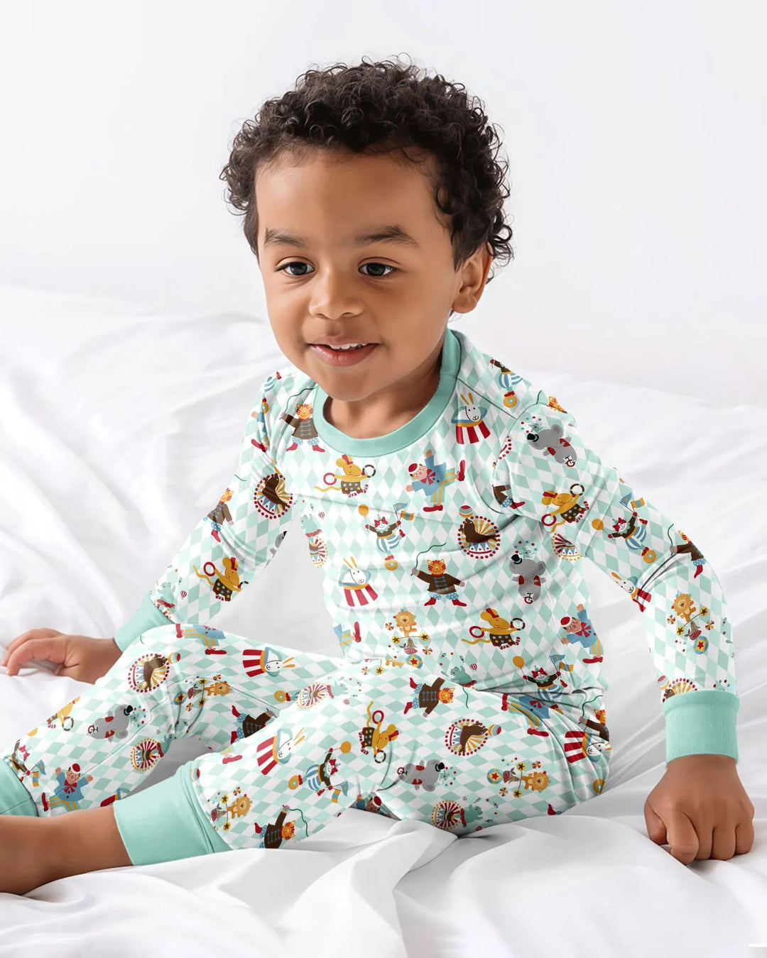 Circus Animal Bamboo Two Piece Long Sleeve Pajama Set