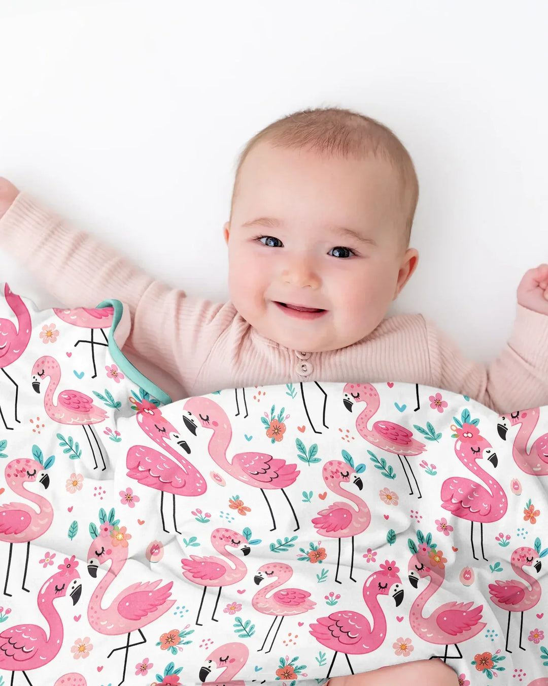 Hello Flamingo Bamboo Blanket