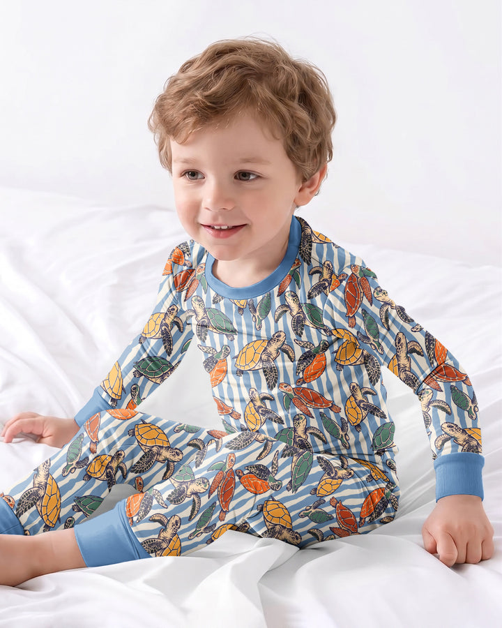 Conjunto de pijama de dos piezas de bambú de manga larga