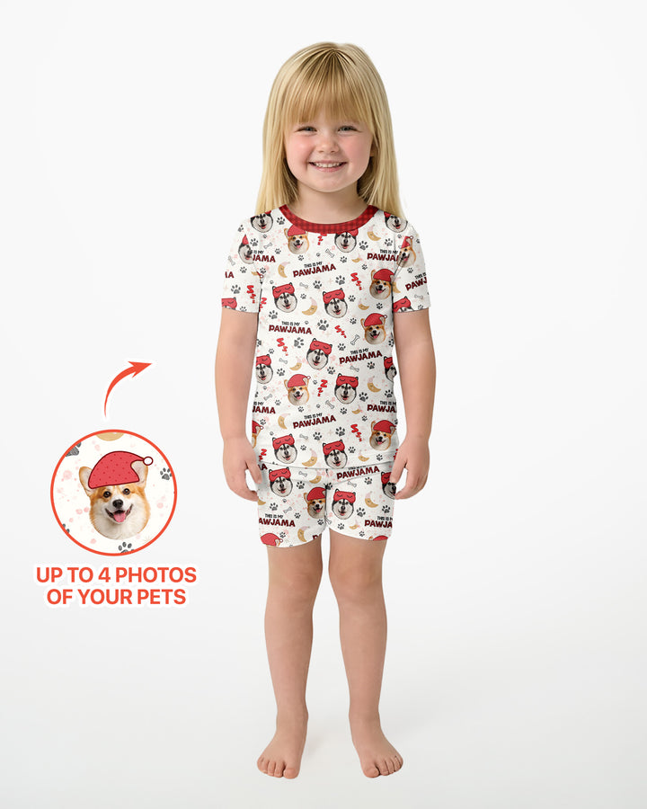 Custom Pet Photo This Is My Pawjama Bamboo Two Piece Short Sleeve Shorts Pajama Set