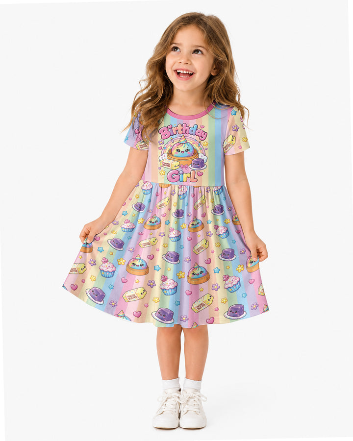 Personalized Squishy Party Birthday Girl Bamboo Twirl Dress