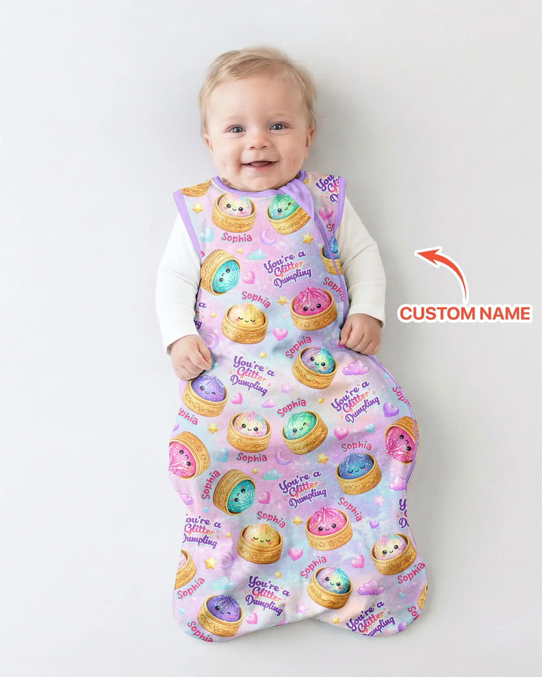 Custom Name You're A Glitter Dumpling Bamboo Sleep Bag