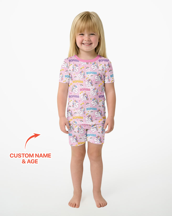 Schlafanzug-Set zweiteilig, kurze Ärmel, kurze Hose, Bambus