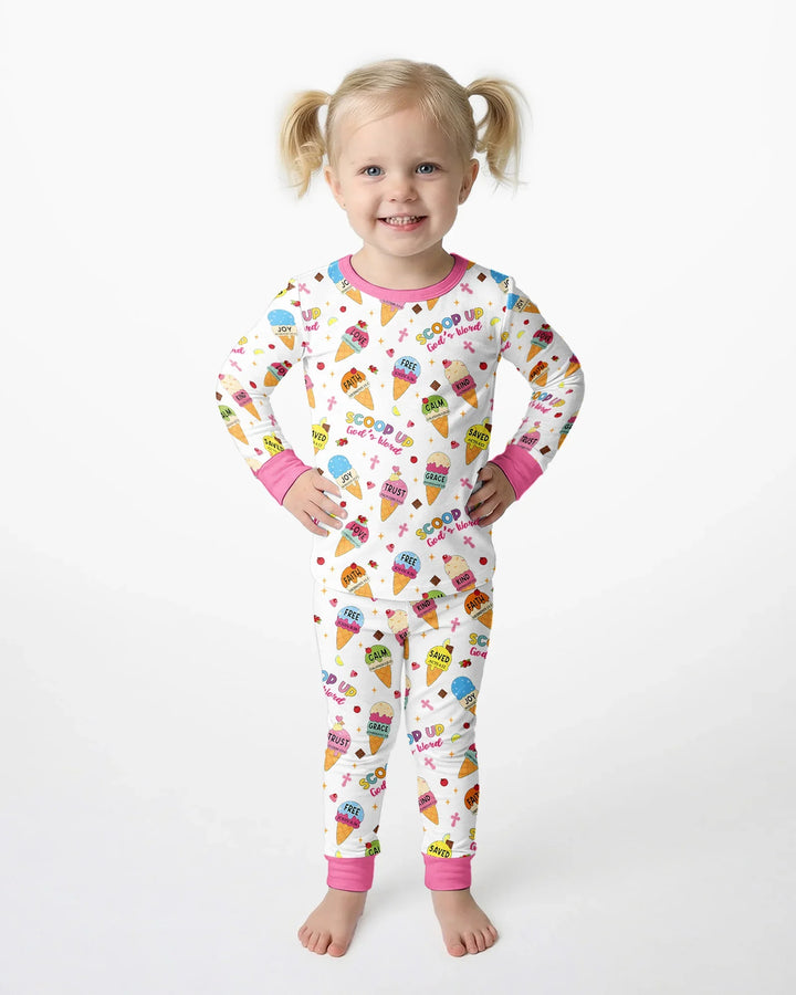 Conjunto de pijama de dos piezas de bambú de manga larga a juego Mini Mystic Family
