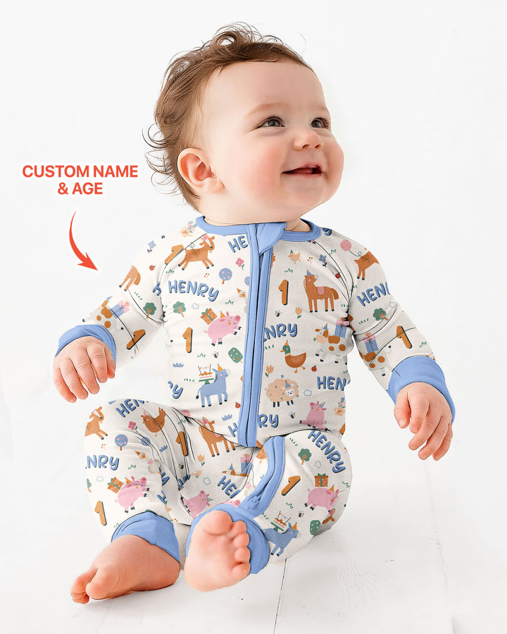 Personalized Farm Animals Birthday Bamboo Convertible Zippy