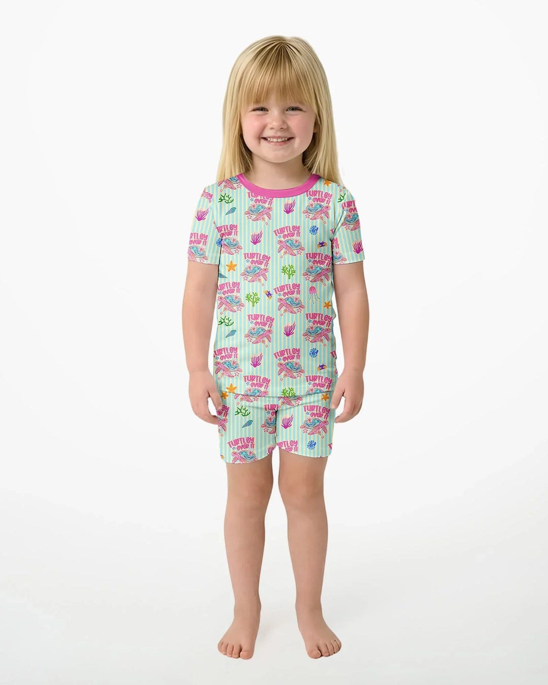 Conjunto de Pijama de Dos Piezas de Bambú con Mangas Cortas y Pantalones Cortos