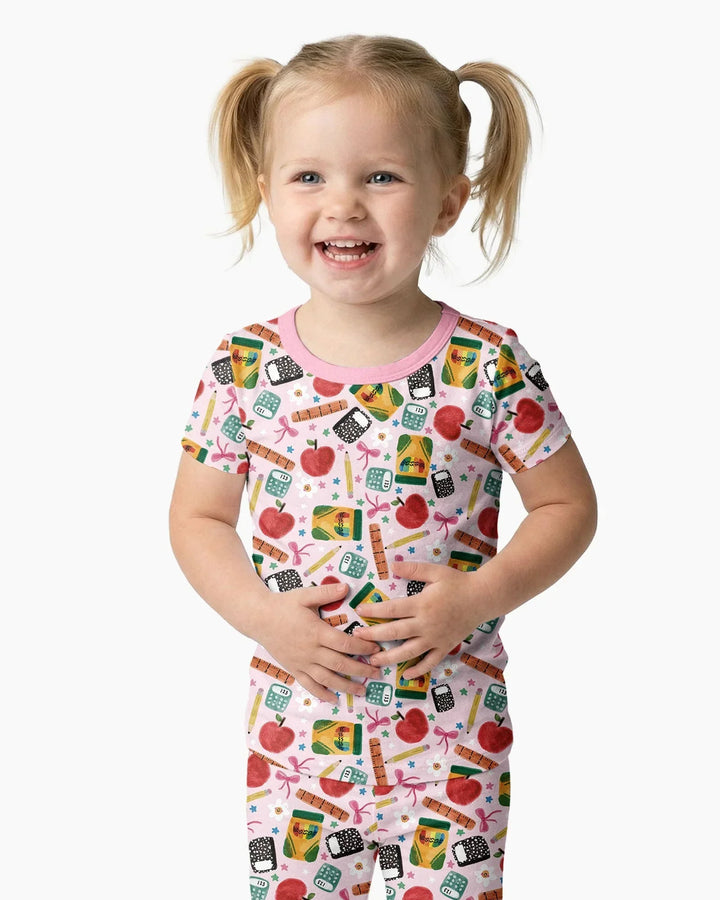 Little Learner Bamboo Two Piece Short Sleeve Pajama Set